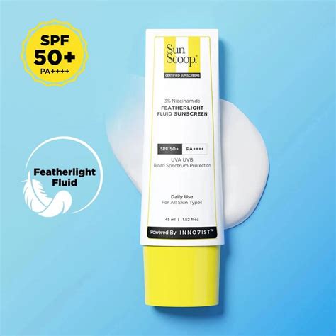 SunScoop Sunscreen - SPF 50 PA++++ 3% Niacinamide Fluid Sunscreen ...