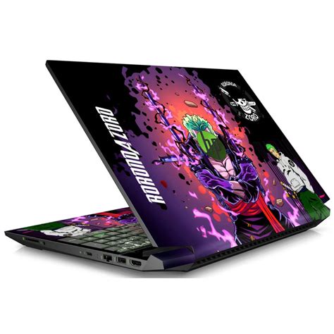 Zoro Triple Sword Purple Neon Laptop Skin | 3D Embossed 3M Vinyl ...