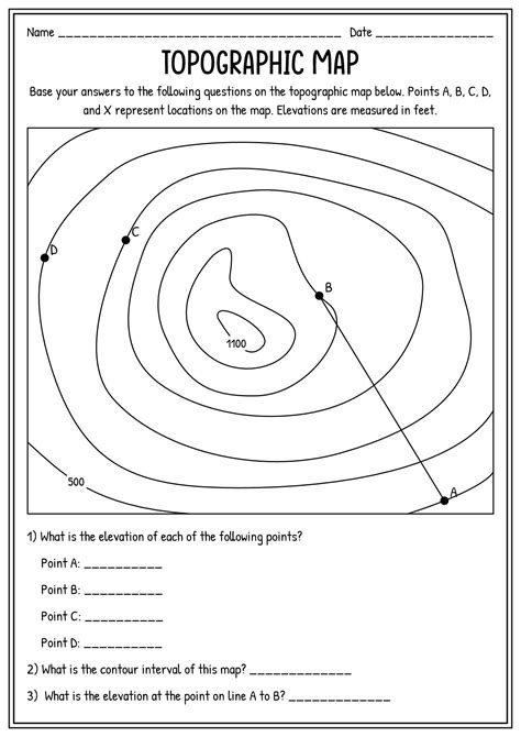 Topographic Map Worksheet 的图像结果