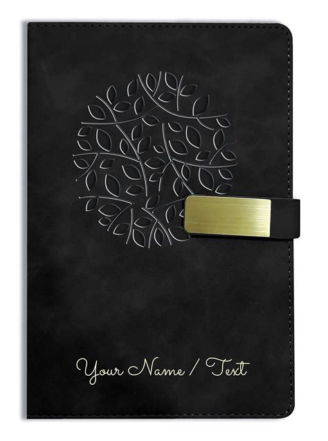 Brown Cloud Personalized Black Velvet Finish Self Design Leather Cover ...