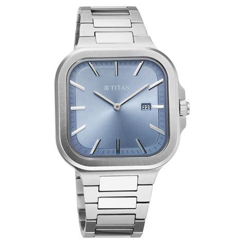 Buy Online Titan Classique Slim Square Quartz Analog with Date Blue ...