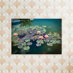 DWELLSINDIA Lotus Pond Vinyl Poster for Home & Office Price in India ...