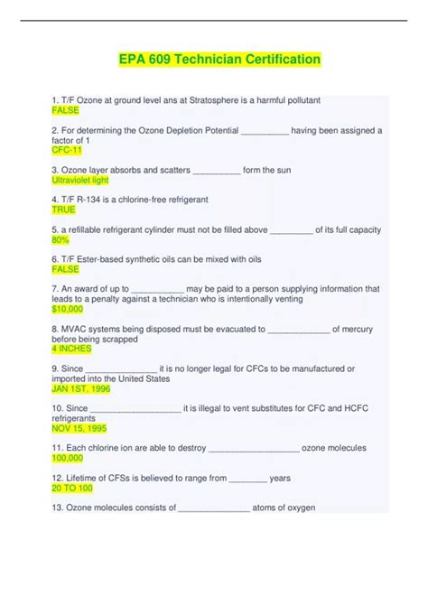 Epa 609 Certification