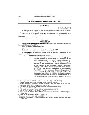 Fillable Online the industrial disputes act, 1947 arrangement of ...
