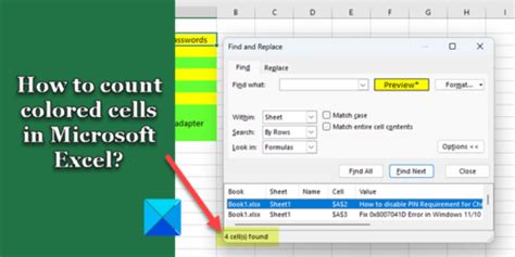 Image result for Excel Count Color Cell