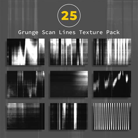25 Grunge Scan Lines Texture Pack - MasterBundles