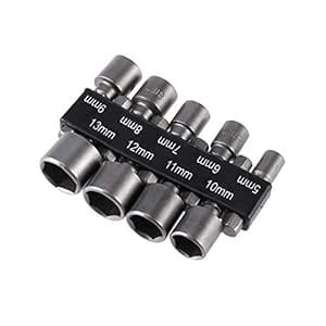 OUNONA 9PCS 5-13mm Imperial Socket Nut Impact Driver Adapter Drill Bits ...