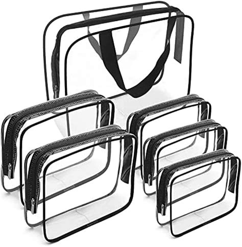 Buy Clear Makeup Bags, Apreuty TSA Approved 5Pcs Toiletry Bags Set ...