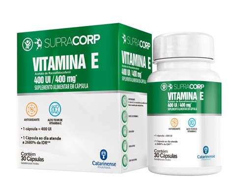 Vitamina E 400mg SupraCorp 30 cápsulas - Catarinense - Fitarvida ...