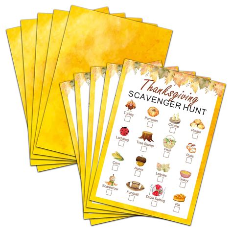 Thanksgiving Scavenger Treasure Hunt Game- Fall Pumpkin Party Games ...