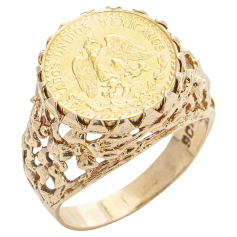 Gold Mexican Dos Pesos Coin Ring For Sale at 1stDibs | 1945 dos pesos ...