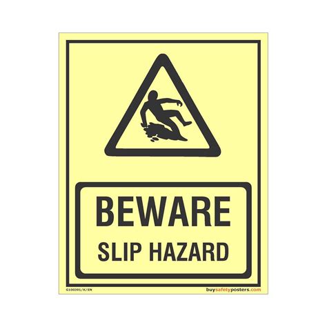 buysafetyposters.com - Beware Slip Hazard Warning Sign - Premium ...