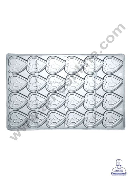 FineDecor 24 Cavity Heart Shape Polycarbonate Chocolate Mold - ( YBS-0 ...
