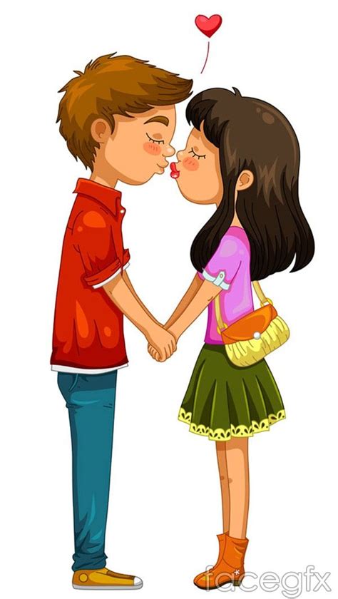 Cute Cartoon Characters Kissing