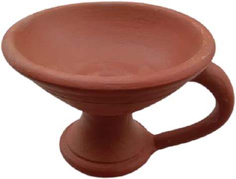 Village Decor Clay Sambrani Holder with lid Brown Color/Incense Holder ...