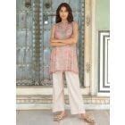 Blue Hand Block Printed Chanderi Co-ord Set- Set of 2