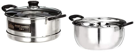 Sreeram Stainless Steel 3 in 1 Smart Cooker, 22Cm, Standard, Silver ...