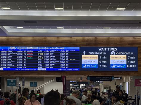 Security screening wait times available on displays in HNL Terminal 1