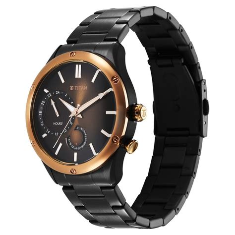 Buy Online Titan Stellar Quartz Multifunction Brown Dial Stainless ...