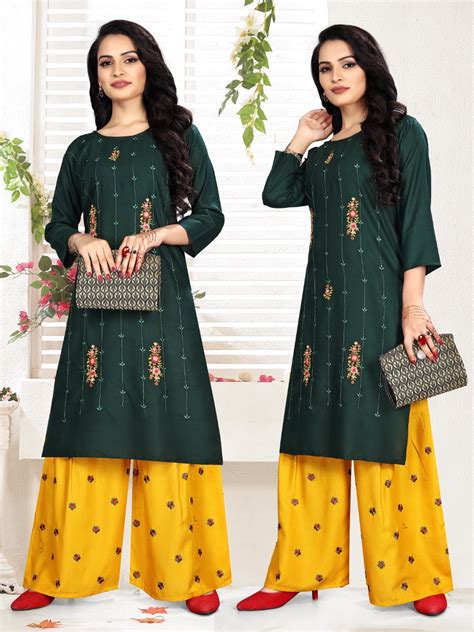 Premnath Pahal Top+ Sharara Designer Embroidery Kurtis