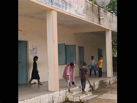 A video of children diverting garbage in a village school in ...