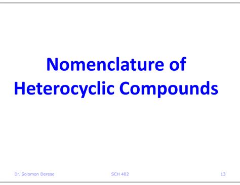 nomenclature of heterocyclic compounds - Nomenclature of Heterocyclic ...