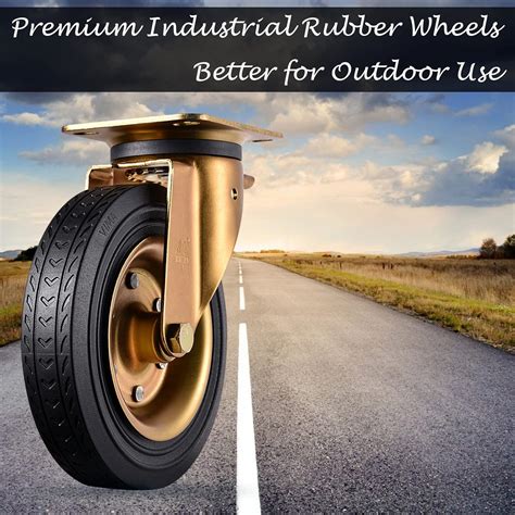 VM VIMA 8 Casters Set of 4 Heavy Duty Plate Casters 8 Inch India | Ubuy