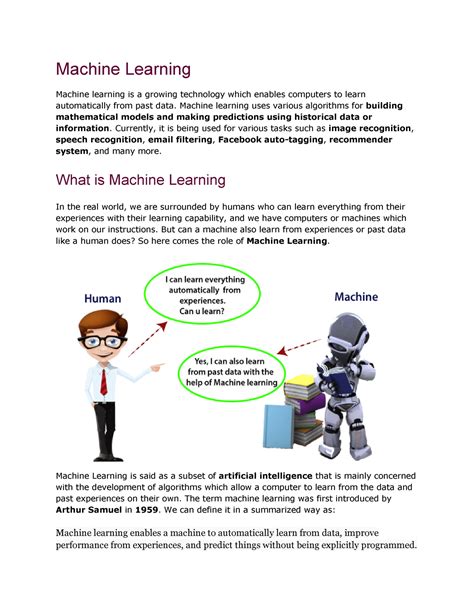 Machine Learning - Machine Learning Machine learning is a growing ...