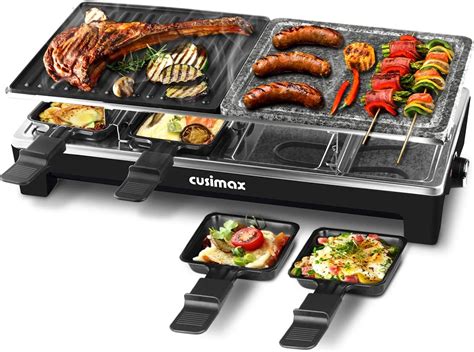 Buy Raclette Table Grill, CUSIMAX Indoor Grill Electric Grill, Portable ...