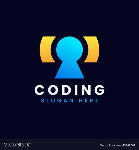 Modern computer programming coding logo design Vector Image