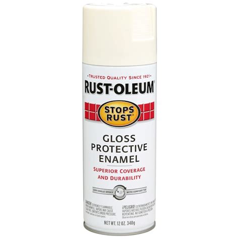Rust-Oleum Stops Rust Gloss Canvas White Spray Paint (NET WT. 12-oz ...