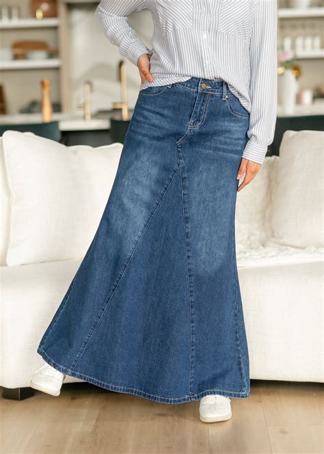 Jennifer A-Line Long Denim Skirt – Inherit Co.