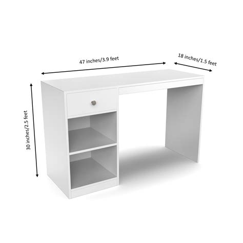 Reed Study Table - Frosty White | Neehv Home Furniture