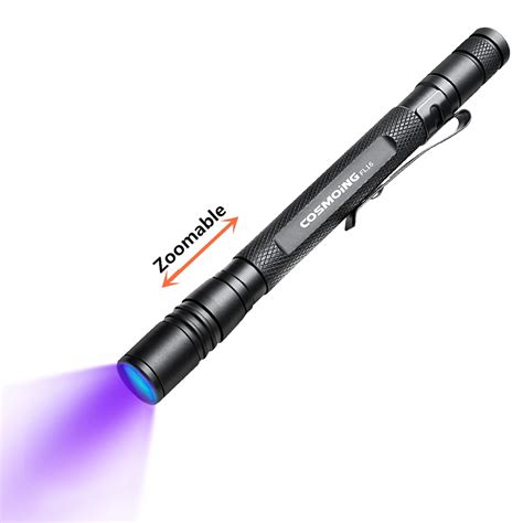 UV Flashlight Pen, LED 395nm Ultraviolet Flashlight, Zoomable ...