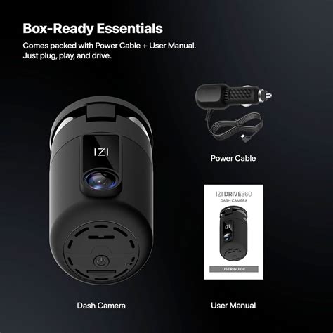 IZI Drive360 Dash Cam for Car, 360 Rotatable Car Camera, AI Voice Cont