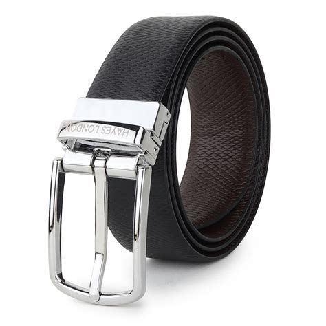 Reversible Black & Brown Italian Leather Belt for Men with Silver ...