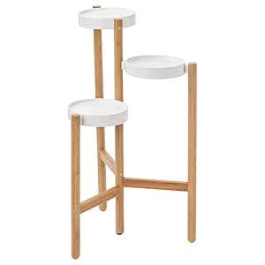 IKEA Modish Multi-Level Shelves Plant Stand-Bamboo/White,78 cm (30 ¾ ...