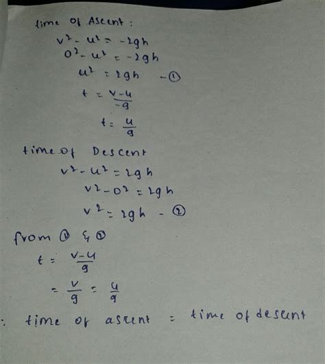 proof time of decent is equal to time of acent ?? (class 11) - Brainly.in