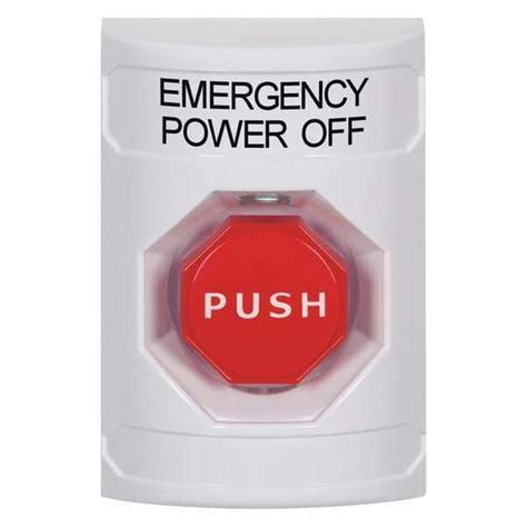 Safety Technology International Emergency Power Off Push Button, White ...