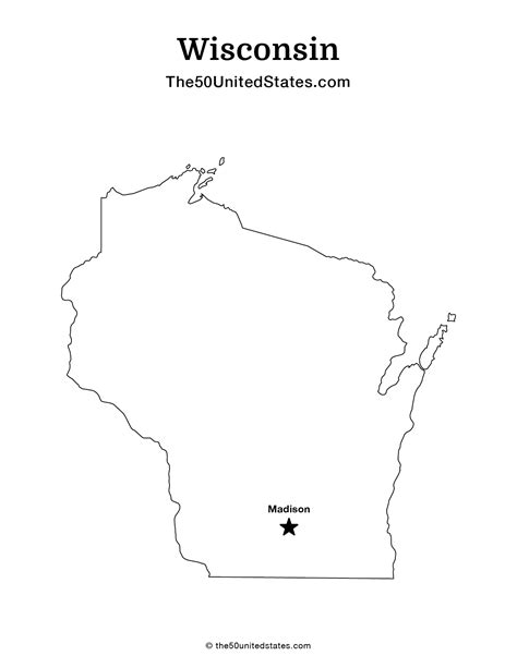 Free Printable State Map of Wisconsin with Cities (Labeled) | The 50 United States: US State ...