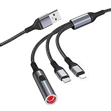 CLOUDSALE 3 in 1 Multi-Function 6A/120W/12V Fast Charging USB Type-C ...