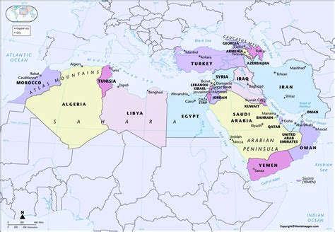 World Map of Middle East 的图像结果