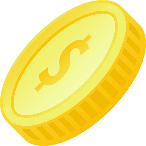 Gradient icon of 3d coin clip art with shiny golden color for design ...
