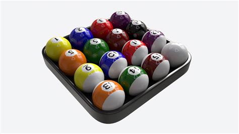 3D Model Billiard Pool Ball Set With Tray - TurboSquid 2073394