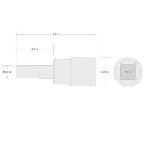 TEKTON 1/2-in Drive 1/4-in Slotted Bit Driver Socket in the Driver ...