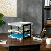 MyGift 3-Tier Vintage White Wood & Metal Document Tray : Amazon.in ...