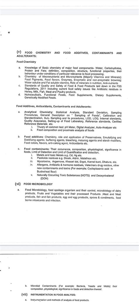 JKPSC - Syllabus for the post of Assistant Commissioner Food Safety