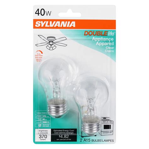 Sylvania Double Life A15 40-Watt Clear Appliance Light Bulbs - Shop ...
