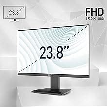 MSI PRO MP2412, 23.8-inch, Wide View Panel, FHD 1920x1080, 100Hz, Black ...