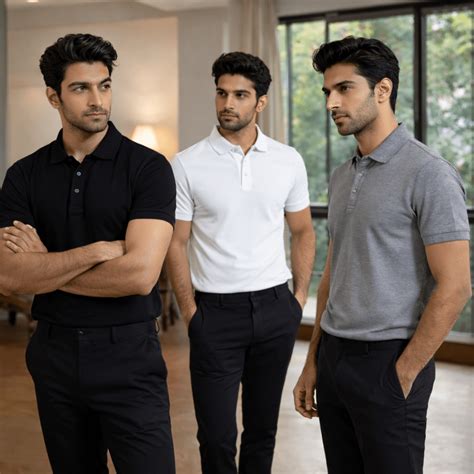 Memat Professional Black, White & Grey Collar Polo T-Shirt Combo for ...